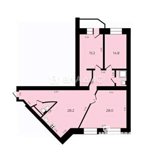 3-к квартира, вторичка, 112м2, 4/12 этаж