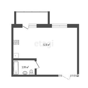 1-к квартира, вторичка, 37м2, 1/10 этаж