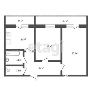 2-к квартира, вторичка, 48м2, 10/14 этаж