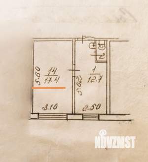 1-к квартира, вторичка, 31м2, 1/5 этаж