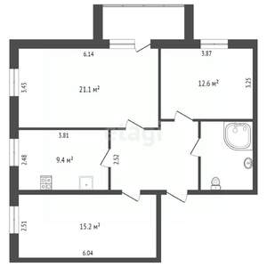 3-к квартира, вторичка, 74м2, 5/9 этаж