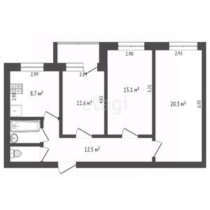 3-к квартира, вторичка, 73м2, 9/9 этаж