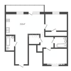3-к квартира, вторичка, 78м2, 6/16 этаж