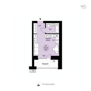 Студия квартира, вторичка, 32м2, 12/14 этаж