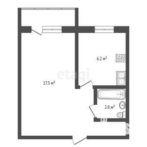 1-к квартира, вторичка, 30м2, 4/5 этаж