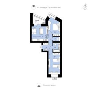 2-к квартира, вторичка, 66м2, 2/15 этаж