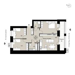 3-к квартира, вторичка, 91м2, 8/14 этаж