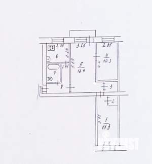 3-к квартира, вторичка, 57м2, 4/5 этаж
