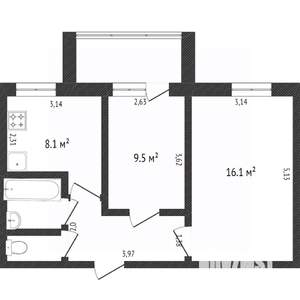 2-к квартира, вторичка, 44м2, 7/9 этаж
