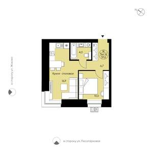 1-к квартира, вторичка, 38м2, 10/12 этаж