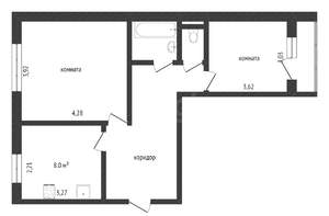 2-к квартира, вторичка, 52м2, 7/9 этаж
