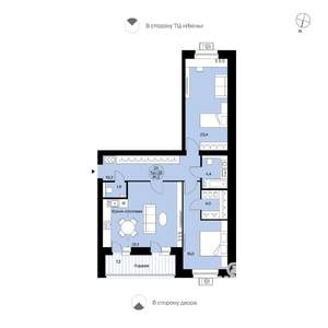 3-к квартира, вторичка, 91м2, 6/14 этаж